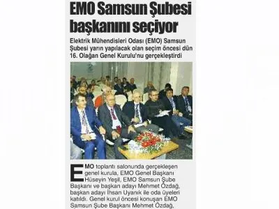 EMO SAMSUN ŞUBESİ BAŞKANINI SEÇİYOR (GAZETE GERÇEK)