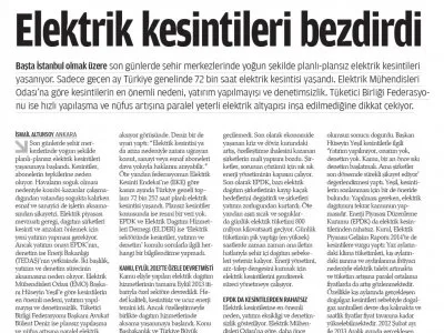 ELEKTRİK KESİNTİLERİ BEZDİRDİ (ZAMAN)