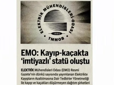 EMO: KAYIP-KAÇAKTA İMTİYAZLI` STATÜ OLUŞTU (TARAF)