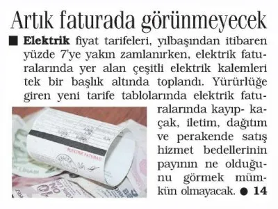 ARTIK FATURADA GÖRÜNMEYECEK (ANAYURT)