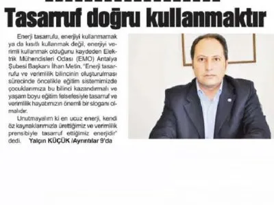 TASARRUF DOĞRU KULLANMAKTIR (HİLAL-06.01.2015)