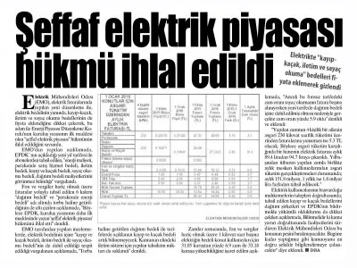 ŞEFFAF ELEKTRİK PİYASASI HÜKMÜ İHLAL EDİLDİ (ERZURUM PUSULA)