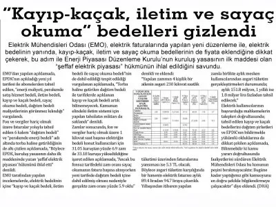 `KAYIP- KAÇAK İLETİM VE SAYAÇ OKUMA` BEDELLERİ GİZLENDİ (MERSİN HAKİMİYET)