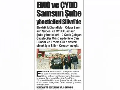 EMO VE ÇYDD SAMSUN ŞUBE YÖNETİCİLERİ SİLİVRİ DE (GAZETE GERÇEK)
