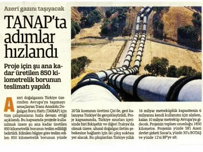 TANAP TA ADIMLAR HIZLANDI  (BUGÜN)