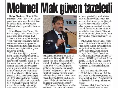 MEHMET MAK GÜVEN TAZELEDİ (ADANA HABER)