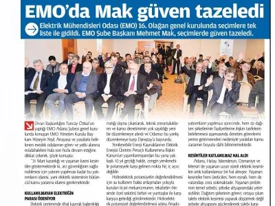 EMO`DA MAK GÜVEN TAZELEDİ (ADANA MEDYA)