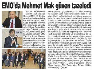 EMO`DA MEHMET MAK, GÜVEN TAZELEDİ (GÜNAYDIN ADANA)