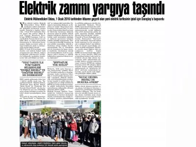 ELEKTRİK ZAMMI YARGIYA TAŞINDI (ALANYA POSTASI)