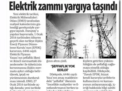 ELEKTRİK ZAMMI YARGIYA TAŞINDI (BURSA HABER)