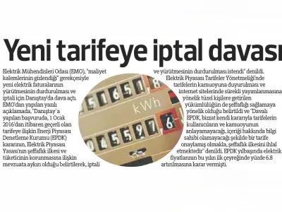 YENİ TARİFEYE İPTAL DAVASI (BURSA HAKİMİYET)