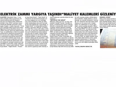 ELEKTRİK ZAMMI YARGIYA TAŞINDI `MALİYET KALEMLERİ GİZLENİYOR` (KAYSERİ OLAY)