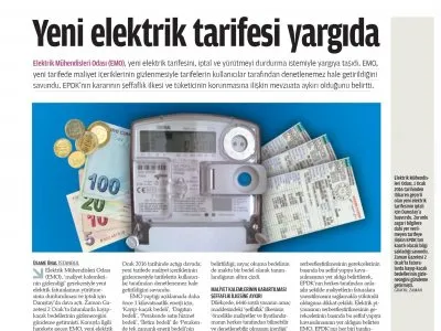 YENİ ELEKTRİK TARİFESİ YARGIDA (ZAMAN)