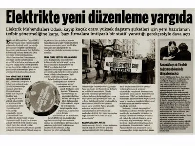 ELEKTRİKTE YENİ DÜZENLEME YARGIDA (TARAF)