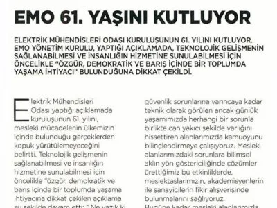 EMO 61. YAŞINI KUTLUYOR (KAYNAK ELEKTRİK)