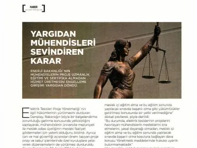 YARGIDAN MÜHENDİSLERİ SEVİNDİREN KARAR (KAYNAK ELEKTRİK)