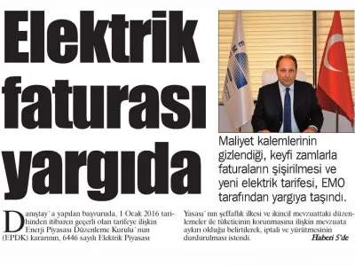 ELEKTRİK FATURASI YARGIDA (AKDENİZ BEYAZ - 06.02.2016)
