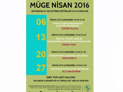 MÜHENDİSLİK GELİŞTİRME EĞİTİMLERİ (MÜGE) 2016 NİSAN DÖNEMİ BAŞLADI