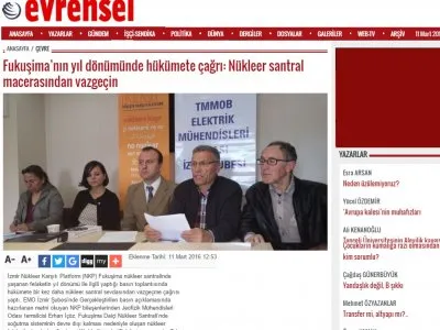 FUKUŞİMA’NIN YIL DÖNÜMÜNDE HÜKÜMETE ÇAĞRI: NÜKLEER SANTRAL MACERASINDAN VAZGEÇİN (EVRENSEL.NET)