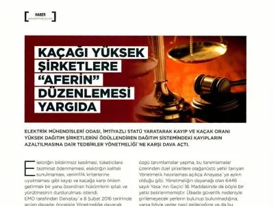 KAÇAĞI YÜKSEK ŞİRKETLERE `AFERİN` DÜZENLEMESİ YARGIDA (KAYNAK ELEKTRİK)
