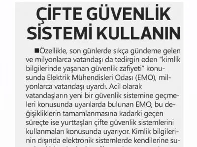 ÇİFTE GÜVENLİK SİSTEMİ KULLANIN (ESKİŞEHİR SAKARYA)