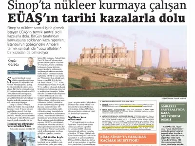 SİNOP’TA NÜKLEER KURMAYA ÇALIŞAN EÜAŞ’IN TARİHİ KAZALARLA DOLU (ÖZGÜR GÜRBÜZ-BİRGÜN)