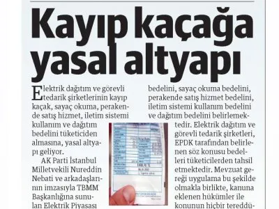 KAYIP KAÇAĞA YASAL ALTYAPI (YENİ ŞAFAK)