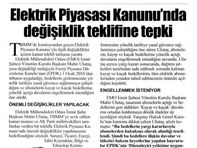 ELEKTRİK PİYASASI KANUNU`NDA DEĞİŞİKLİK TEKLİFİNE TEPKİ (İLKSES)