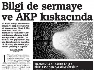 BİLGİ DE SERMAYE VE AKP KISKACINDA (GÜNLÜK EVRENSEL, 19.05.2016)