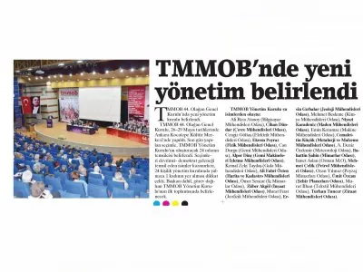 TMMOB`NDE YENİ YÖNETİM BELİRLENDİ (BİRGÜN)