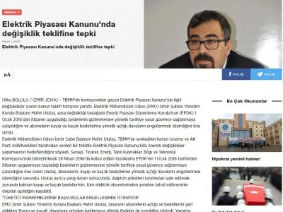 ELEKTRİK PİYASASI KANUNU`NDA DEĞİŞİKLİK TEKLİFİNE TEPKİ (SOZCU.COM.TR)