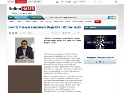ELEKTRİK PİYASASI KANUNU`NDA DEĞİŞİKLİK TEKLİFİNE TEPKİ (NETTENHABER.COM)