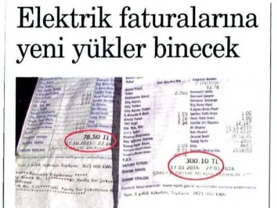 ELEKTRİK FATURALARINA YENİ YÜKLER BİNECEK (9 EYLÜL)