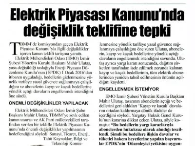 ELEKTRİK PİYASASI KANUNU`NDA DEĞİŞİKLİK TEKLİFİNE TEPKİ (İLKSES)