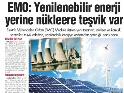 YENİLENEBİLİR ENERJİYE KISITLAMA (BİZİM GAZETE)