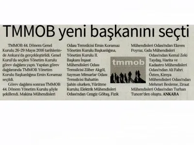 TMMOB YENİ BAŞKANINI SEÇTİ (ÖZGÜR GÜNDEM)