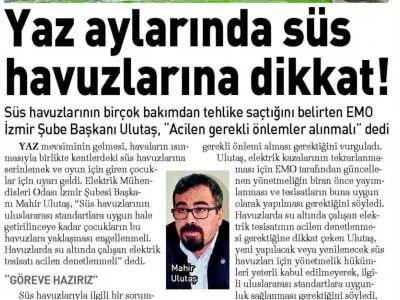 YAZ AYLARINDA SÜS HAVUZLARINA DİKKAT! (SABAH EGELİ)