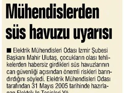 MÜHENDİSLERDEN SÜS HAVUZU UYARISI (YENİ ASIR)
