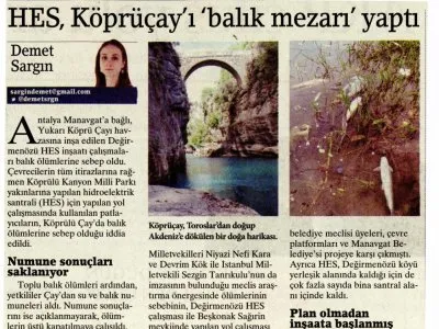 HES KÖPRÜÇAY`I BALIK MEZARI YAPTI (BİRGÜN)