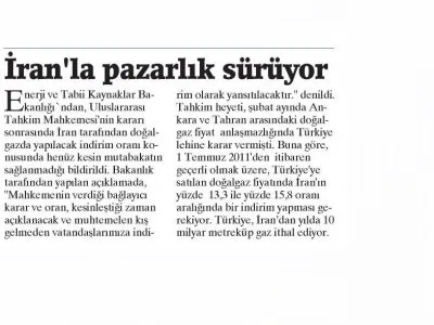 İRAN`LA PAZARLIK SÜRÜYOR (BİRGÜN)