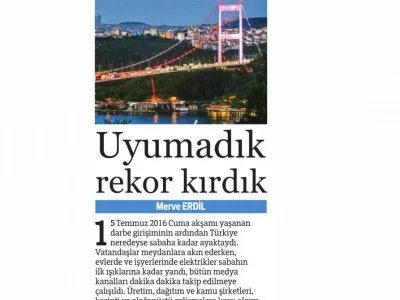 UYUMADIK REKOR KIRDIK (HÜRRİYET)
