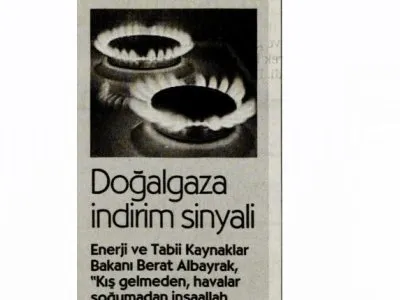 DOĞALGAZA İNDİRİM SİNYALİ (CUMHURİYET)