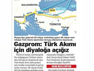 GAZPROM TÜRK AKIMI İÇİN DİYALOĞA AÇIĞIZ (SÖZCÜ)