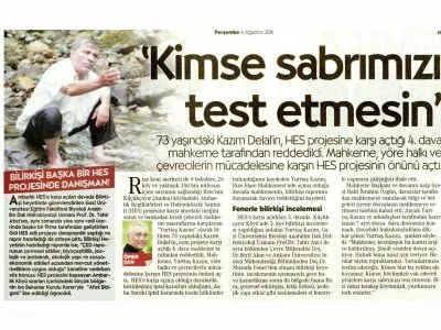 `KİMSE SABRIMIZI TEST ETMESİN` (CUMHURİYET)