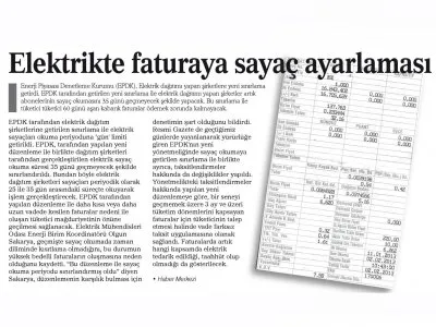 ELEKTRİKTE FATURAYA SAYAÇ AYARI (ÇANAKKALE OLAY)