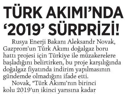 TÜRK AKIMI`NDA `2019` SÜRPRİZİ! (MİLLİYET)