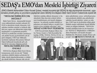 MAVİ KOCAELİ: 	SEDAŞA EMODAN MESLEKİ İŞBİRLİĞİ ZİYARETİ