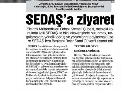 YENİ SAKARYA: 	SEDAŞ A ZİYARET