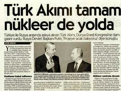 TÜRK AKIMI TAMAM NÜKLEER DE YOLDA (CUMHURİYET)