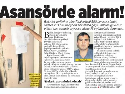 ASANSÖRDE ALARM! (MİLLİYET)